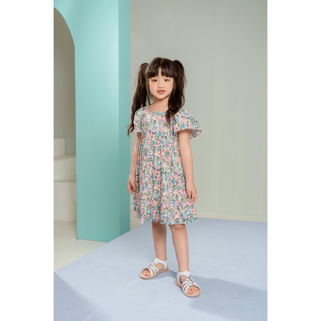 [LITTLE PINK] CALLA DRESS - Váy thô có chun ở lưng bé gái