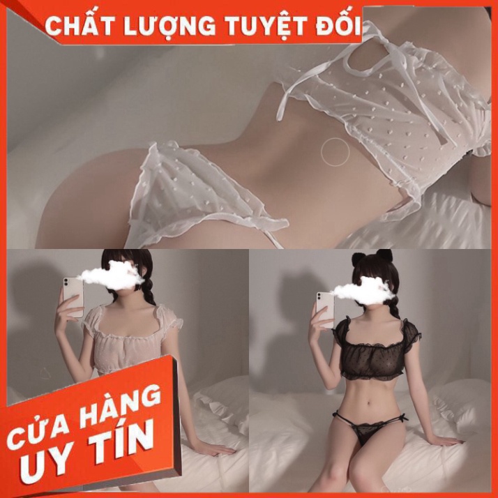 Đồ ngủ sexy 💝 Free ship 💝 mỏng manh chấm bi gợi cảm - SIÊU HOT