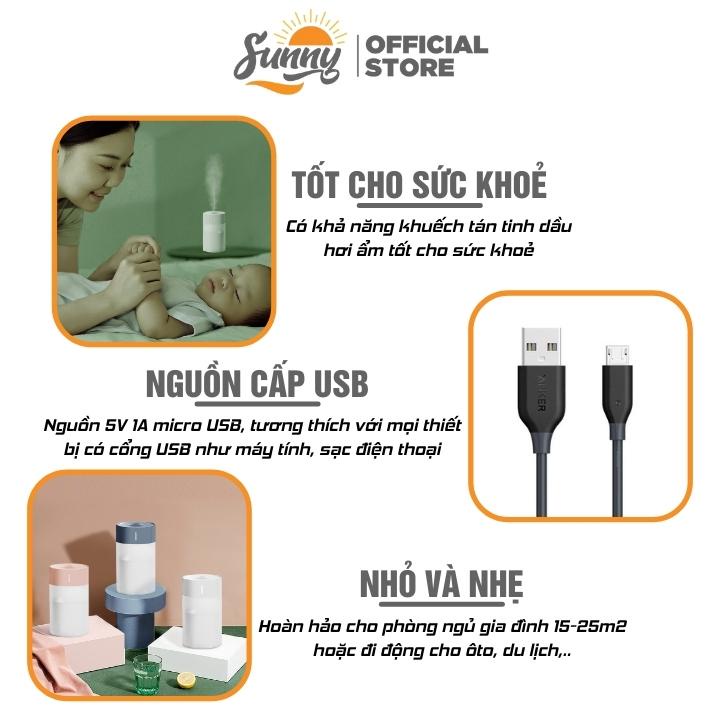 Máy xông tinh dầu kiêm decor đèn ngủ - Máy phun sương tạo ẩm dung tích 260ml MX6