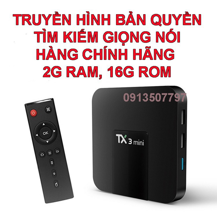 _Tx3 mini Android tivi box TX3mini chính hãng, bản quyền tivi, hỗ trợ tìm kiếm giọng nói ram 2G, rom 16g