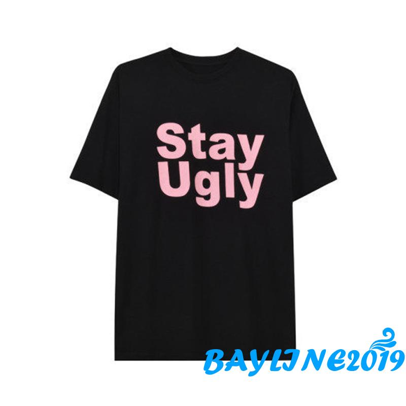 BAY-Women Short Sleeve T-shirts Letter Print Summer Loose Casual Pullover Tops Blouse Streetwear