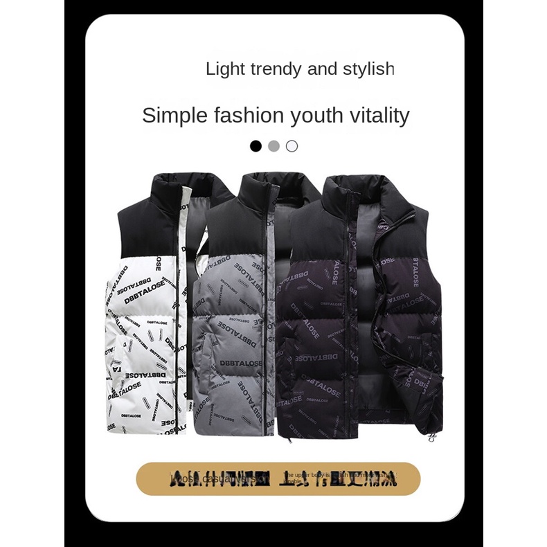 Áo Khoác Phao Sát Nách Cổ Đứng Lót Cotton Dày Giữ Ấm Kiểu Nhật Hàn Thời Trang Thu Đông Cho Nam Giá Đỡ Áo Vest