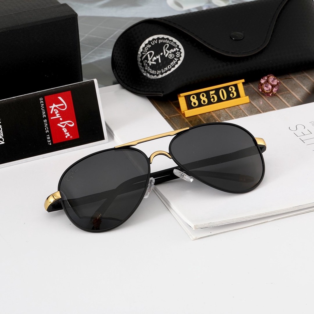 (COD Available) Ray-Ban_ Kính râm Aviator Large Metal 2021 Châu Âu và Mỹ Người hâm mộ Kính râm Nam và Nữ Lái xe Du lịch Kỳ nghỉ Bảo vệ tia cực tím Kính râm đi biển