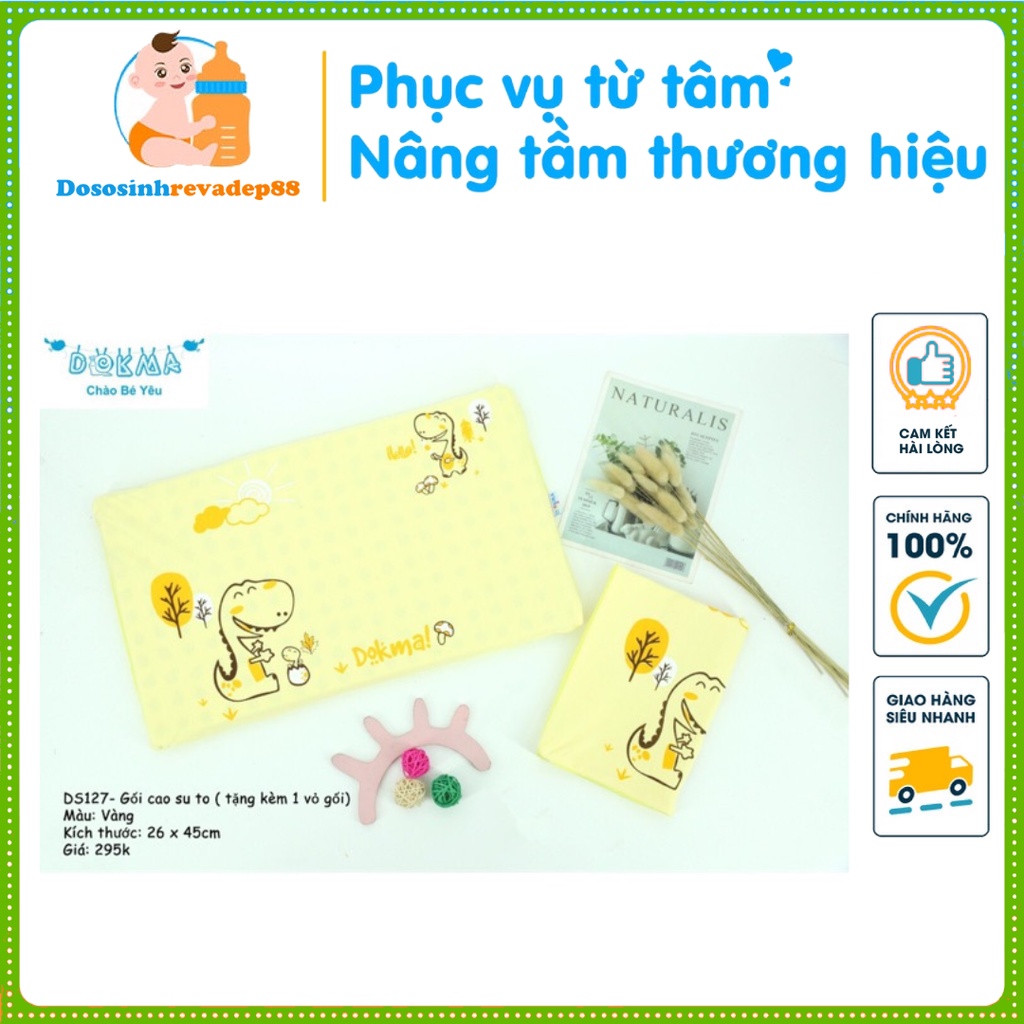 Gối Cao Su Non Của Hãng DOKMA Cao Cấp Chất Mềm Mịn Thoáng Khí Giúp Nâng Đỡ Cổ Cho Bé Giấc Ngủ Thoải Mái Ngon Lành
