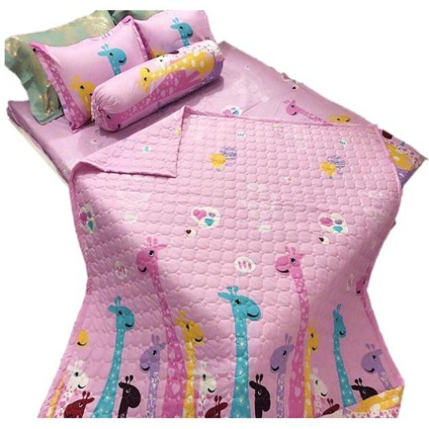 Siêu rẻ Bộ chăn hè ga gối tặng 1 vỏ gối ôm poly set 5 món