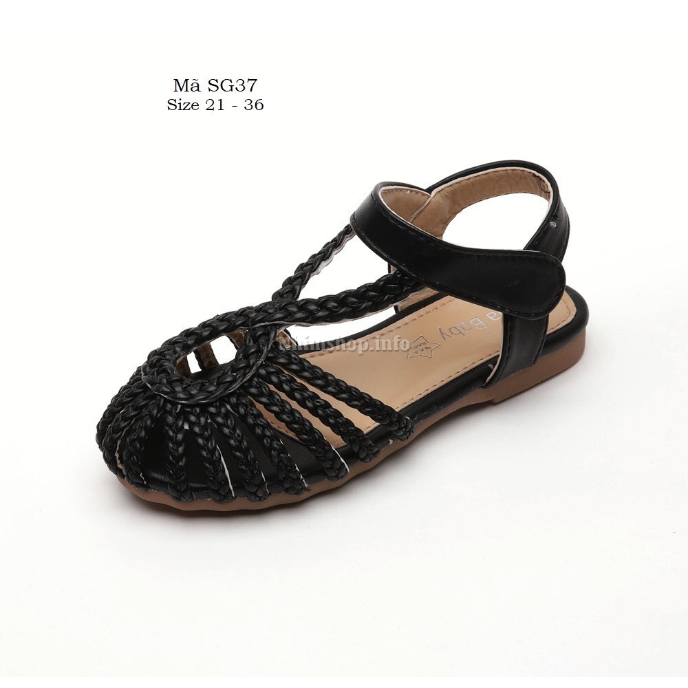 DÉP SANDAL BÉ GÁI 1 – 12 TUỔI DA MỀM TẾT SAM ĐIỆU ĐÀ VÀ DUYÊN DÁNG SG37