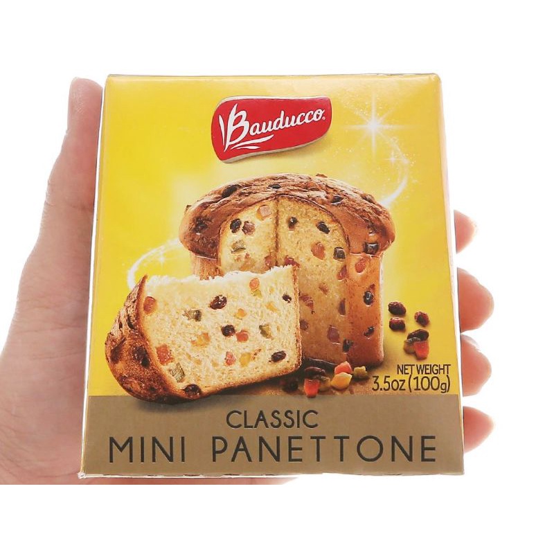 Bánh bông lan trái cây Bauducco Panettone Classic hộp 100g
