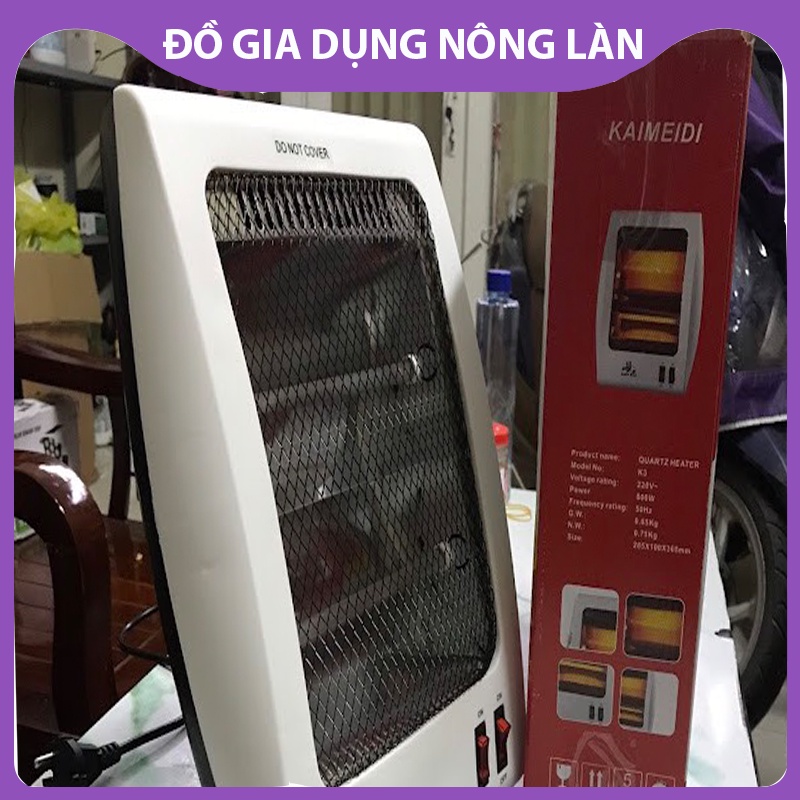 Đèn sưởi nhà tắm 2 bóng NL Shop, máy sưởi ấm phòng ngủ Kaimeidi công suất 800w  bảo hàng 3 tháng