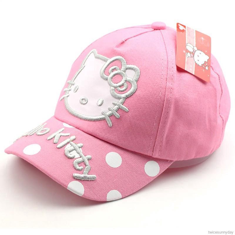 Nón lưỡi trai chống nắng in hình mèo Hello Kitty dễ thương cho bé