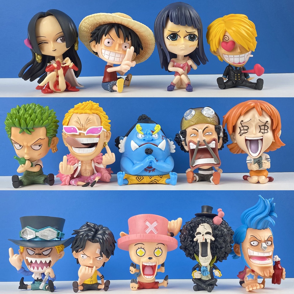 Mô hình One Piece chibi Luffy Zoro Sanji Ace Sabo Nami Robin Choper Usopp Brook Franky Jinbei Boa Hancok Doflamingo