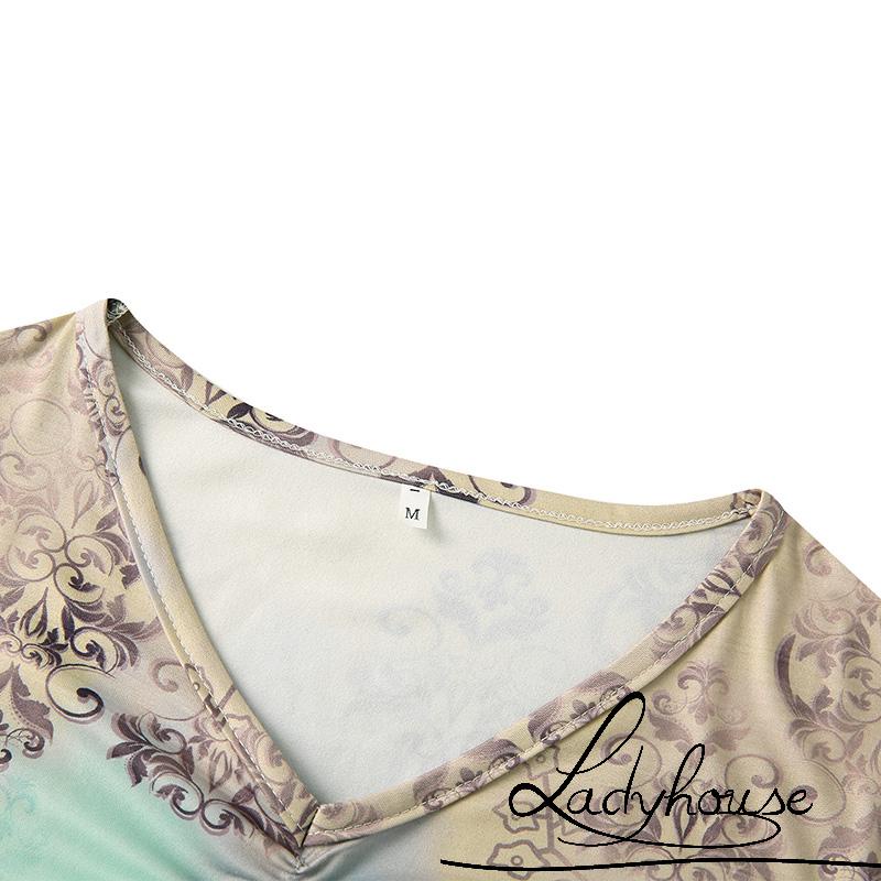 Ld Áo Thun Crop Top Tay Ngắn Cổ Chữ V In Hình Bướm Giản Dị Mùa Xuân Hè Cho Nữ S/M/L/XL/XL/XXL