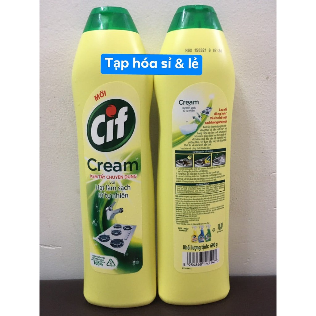 Kem Tẩy Đa Năng sunlight Hương Chanh Chai 690G