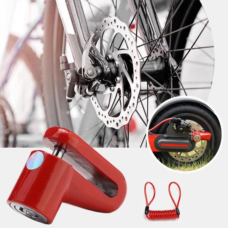 Khóa Đĩa Phanh Chống Trộm Có Dây Thép Bảo Vệ An Toàn Cho Xe Máy / Xe Đạp