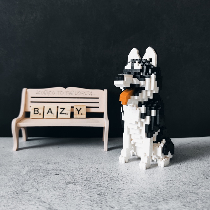 Bộ Đồ Chơi Lắp Ráp Chú Chó Husky Poodle Bằng Nano Độc Đáo Trang Trí Bàn Làm Việc