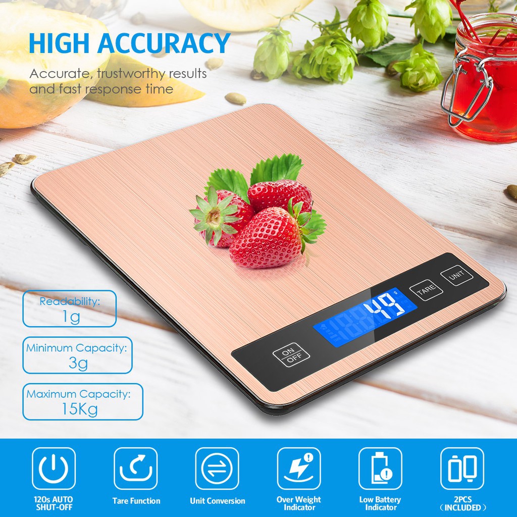 Cân Điện Tử Có Màn Hình Lcd Hiển Thị Cho Nhà Bếp (5G - 15kg)