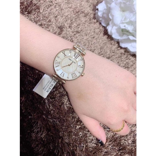 Đồng hồ Nữ anne Klein dây da case 34mm