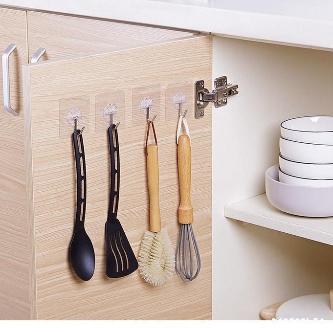 Móc treo tường siêu dính chắc chịu lực giá đỡ điện thoại đồ dùng nhà bếp chìa khóa túi balo khăn quần áo 6x6cm
