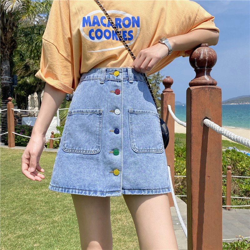 Chân Váy Chữ A Lưng Cao Thời Trang Mùa Hè Hàn Quốc Dễ Phối Đồ | BigBuy360 - bigbuy360.vn