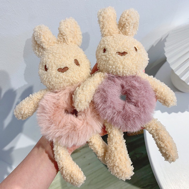 Dây buộc tóc dây cột tóc lông mềm hình gấu dễ thương cute