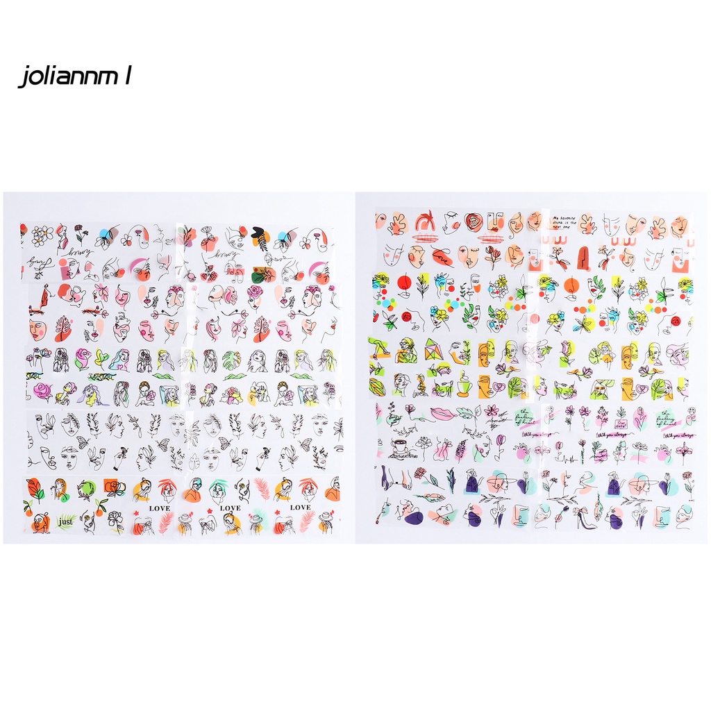 Set 10 Miếng Dán Trang Trí Móng Tay Nhiều Họa Tiết Không Bị Bong Chuyên Dụng Cho Salon