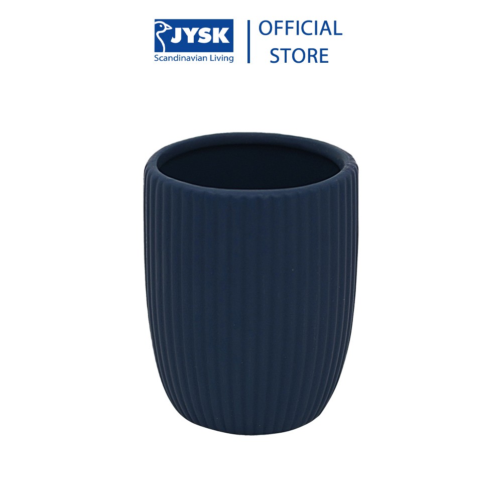Cốc đựng bàn chải | JYSK Esrum | gốm màu xanh dương đậm | DK8.5x10.5cm