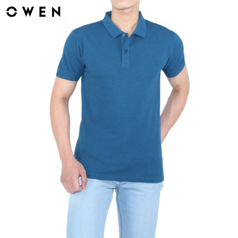 Áo polo ngắn tay Nam Owen Cotton Bodyfit màu Xanh đậm - APV23700
