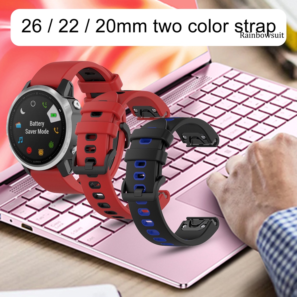 Dây Đeo Silicone Mềm Thoáng Khí 20 / 22 / 26mm Cho Đồng Hồ Garmin Fenix 6 / 6s / 6x