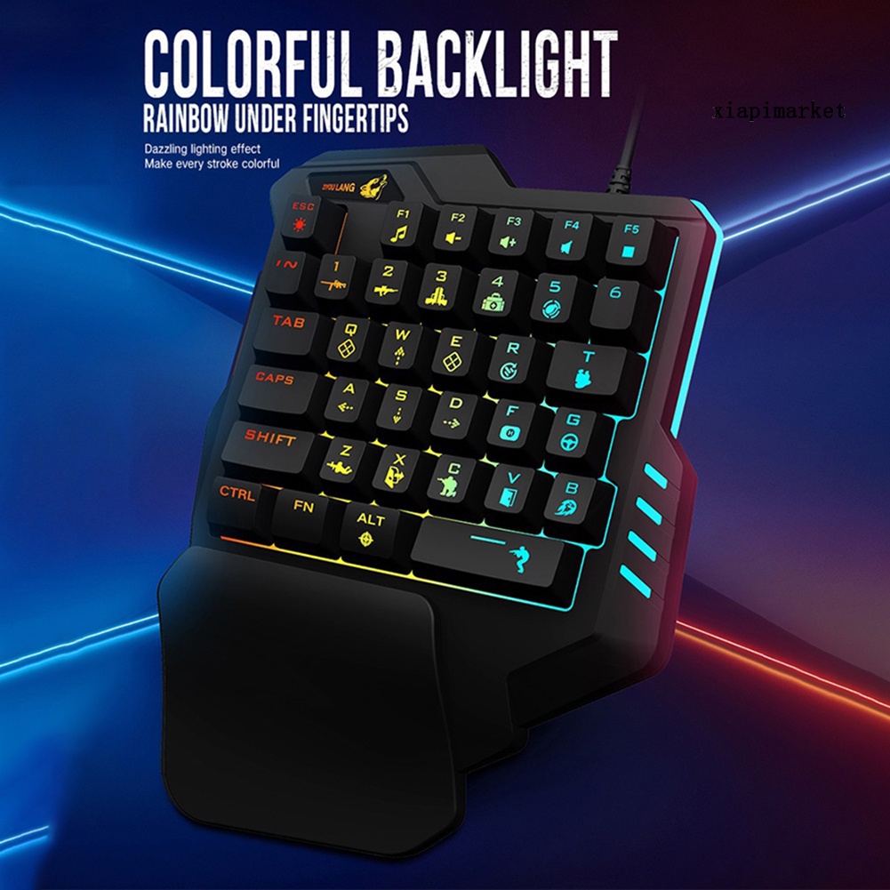 LOP_35 Keys One Hand Control Colorful Mechanical Gaming Keyboard for PUBG Mobile