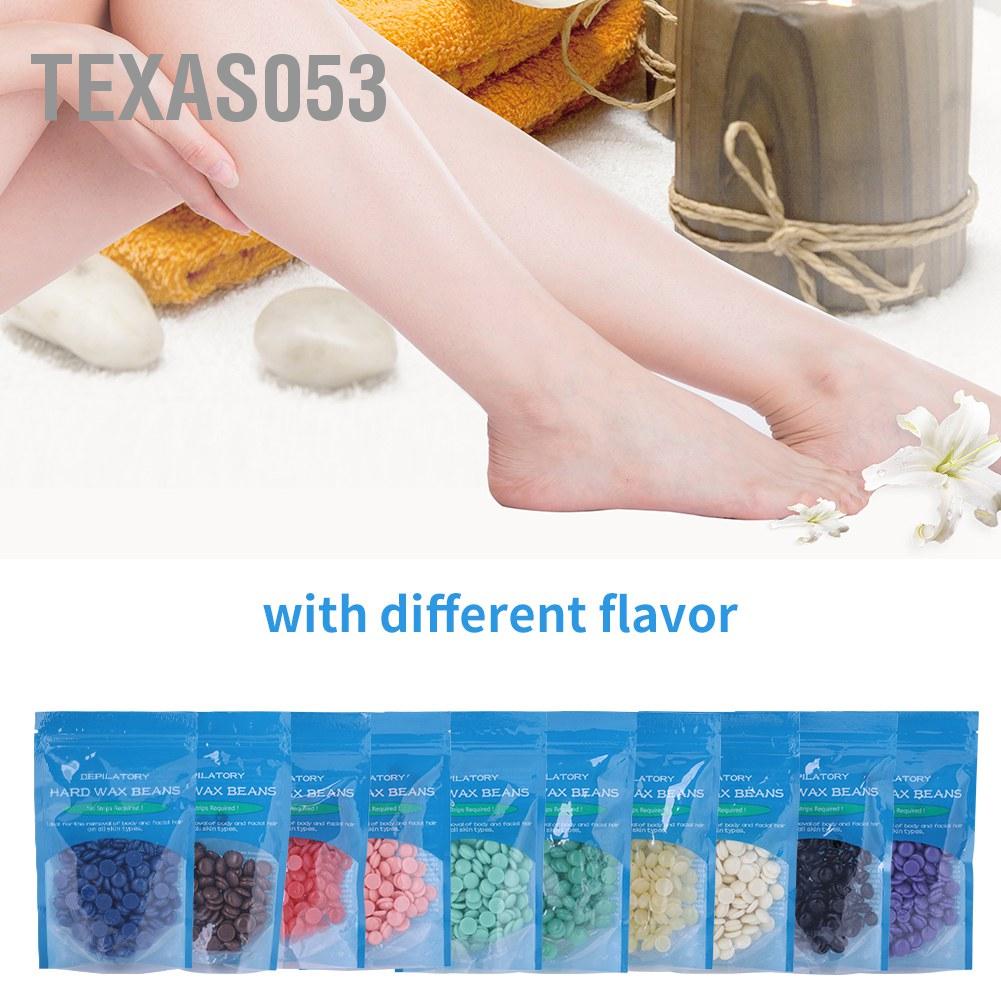 Texas053 10 hương vị Đậu sáp cứng Màng nóng làm rụng lông Hạt dưỡng thể Chân chân Sáp tẩy 50g