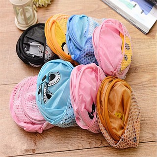 Foldable mesh clothes washing laundry basket bag bin hamper storage home