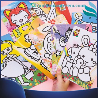 Tranh Cát A4 cho bé tập tô màu loại đẹp có màu nền kèm cát giá sỉ