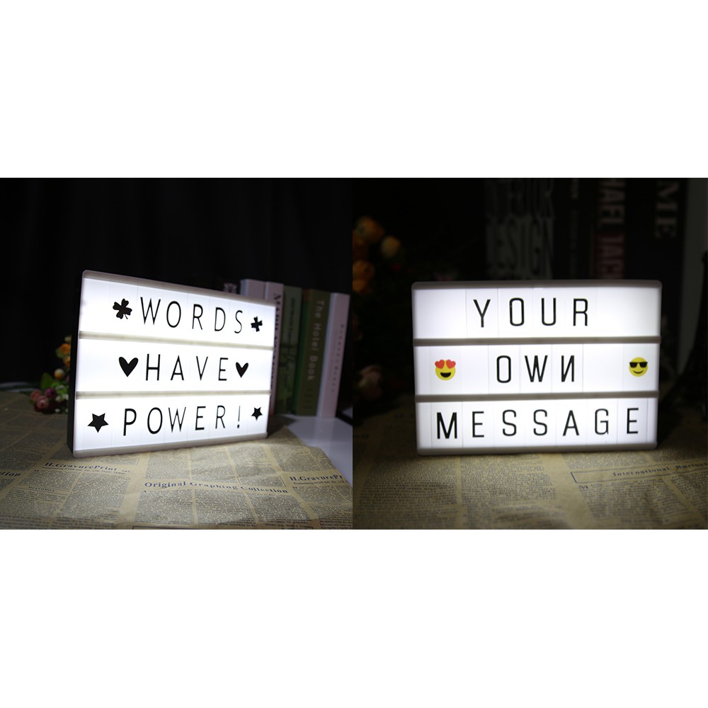 Hộp đèn led trang trí nội thất và 85 thẻ hình chữ cái & chữ số lắp ráp sáng tạo | BigBuy360 - bigbuy360.vn