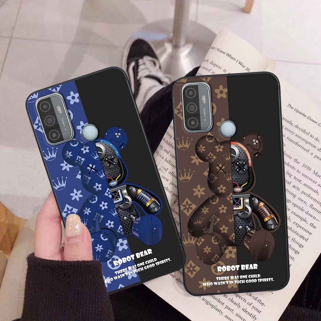 Ốp Oppo A53 bear brick, gấu đáng yêu, dễ thương