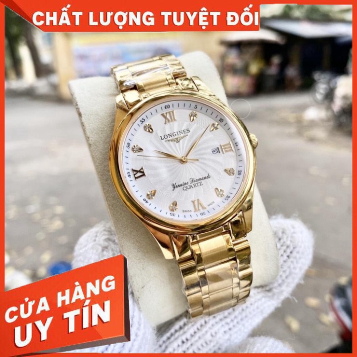 Đồng Hồ Nam longines Sapphire LG032 Case 38mm Dây Thép Máy Pin Nhật