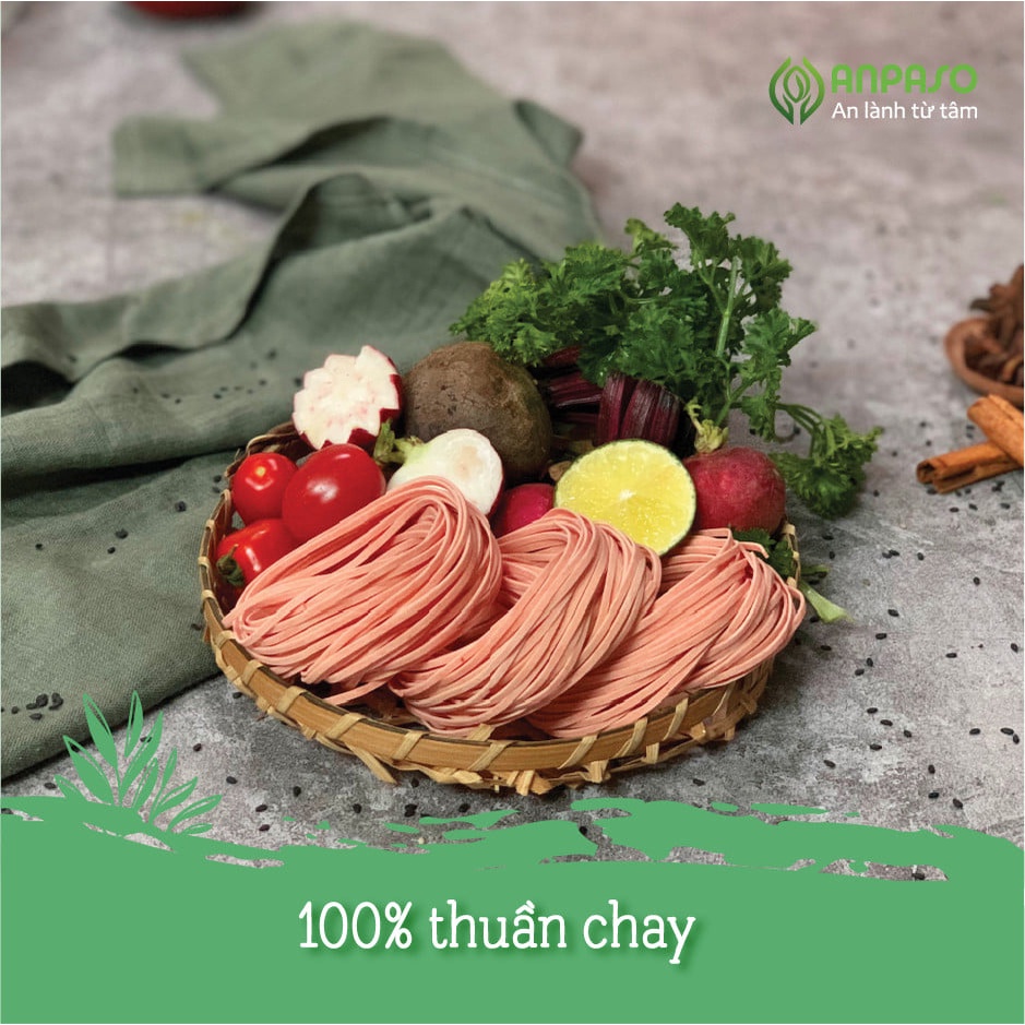 Mì Rau Eat Clean Củ Cải Đỏ và Củ Dền Hữu Cơ Organic Anpaso, Giảm Cân , ăn chay, không chiên nóng, tốt cho tiêu hóa 120g