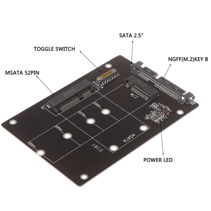 Card Chuyển Đổi 2 Trong 1 Msata Sang Sata Ngff M.2 Sang Sata3 | BigBuy360 - bigbuy360.vn