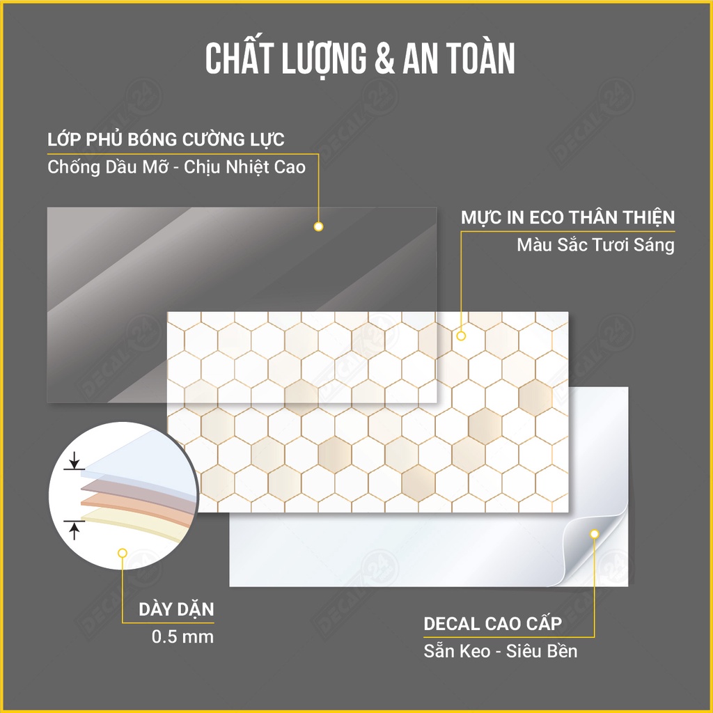 Giấy Dán Bếp Cao Cấp Decal24h chịu nhiệt chống Dầu mỡ, Dễ lau chùi, Decal dán bếp nhiều mẫu đẹp Hiện đại - DGB-A02DB | BigBuy360 - bigbuy360.vn