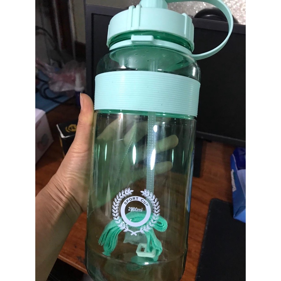 [Ảnh thật] Bình nước chia vạch Sport Cup 2000ml nhiều màu - Như Trang Plaza