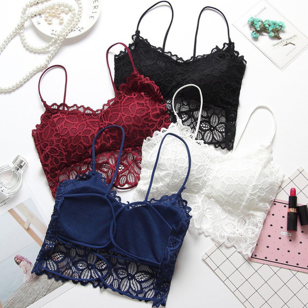 Áo lót hai dây phối ren sexy không gọng cho nữ | BigBuy360 - bigbuy360.vn