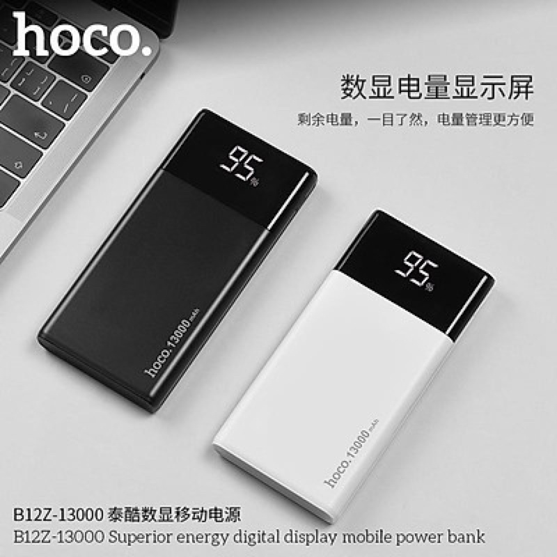 Sạc Dự Phòng Hoco B12Z Superior 13000mAh Màn hình LCD Hiển Thị - Hàng chính hãng - Đen