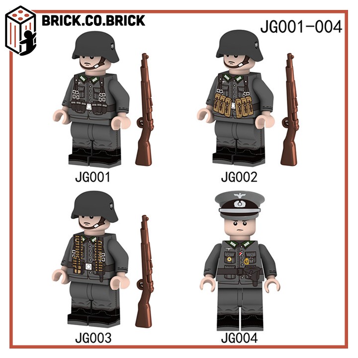 Lính Đức Mô Hình Đồ Chơi Lắp Ráp Non LEGO Lính Quân Đội Thế Chiến Minifigure Germany Soldier World War JG001-JG004