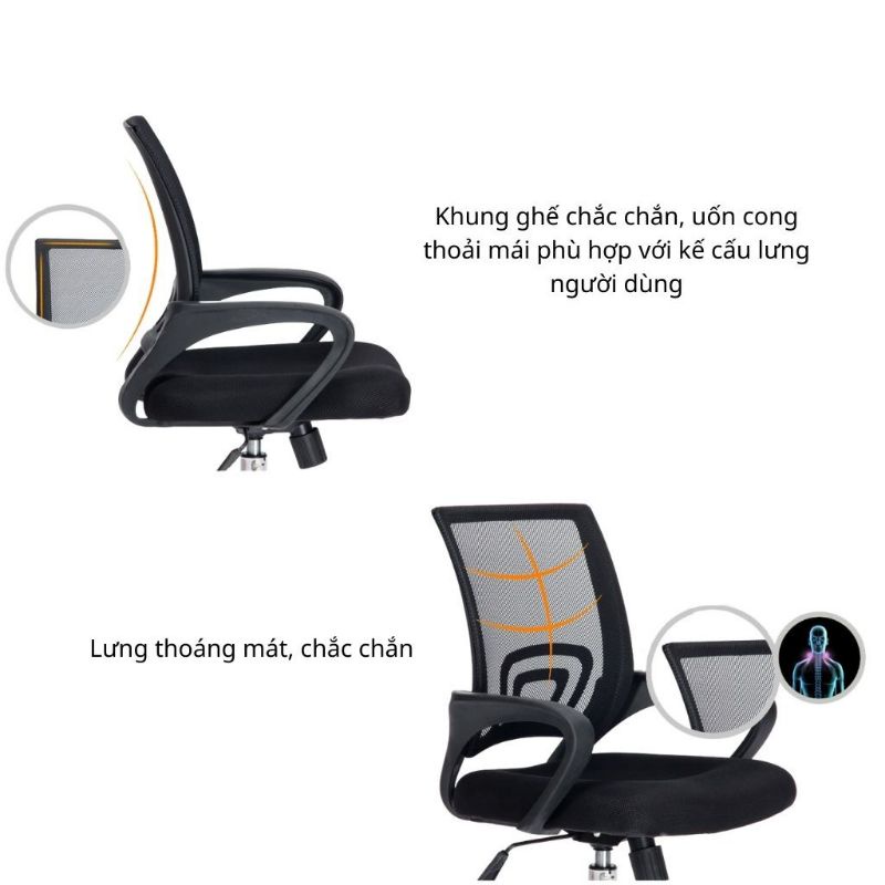 Ghế xoay văn phòng lưng lưới ô vuông hàng loại 1