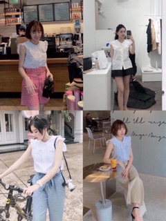 Áo Trắng Cột Nơ Cổ
