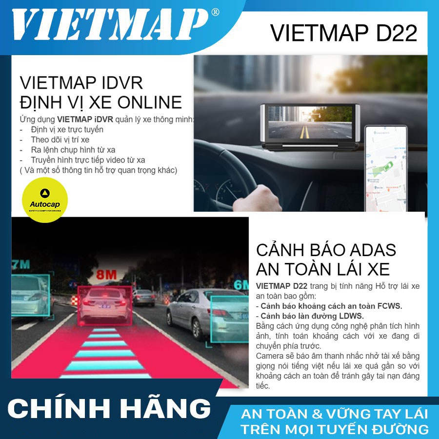 Camera hành trình VIETMAP D22 cho xe ô tô - Dẫn đường S1-Phát Wifi - KM thẻ nhớ đến 128GB & SIM 4G | BigBuy360 - bigbuy360.vn