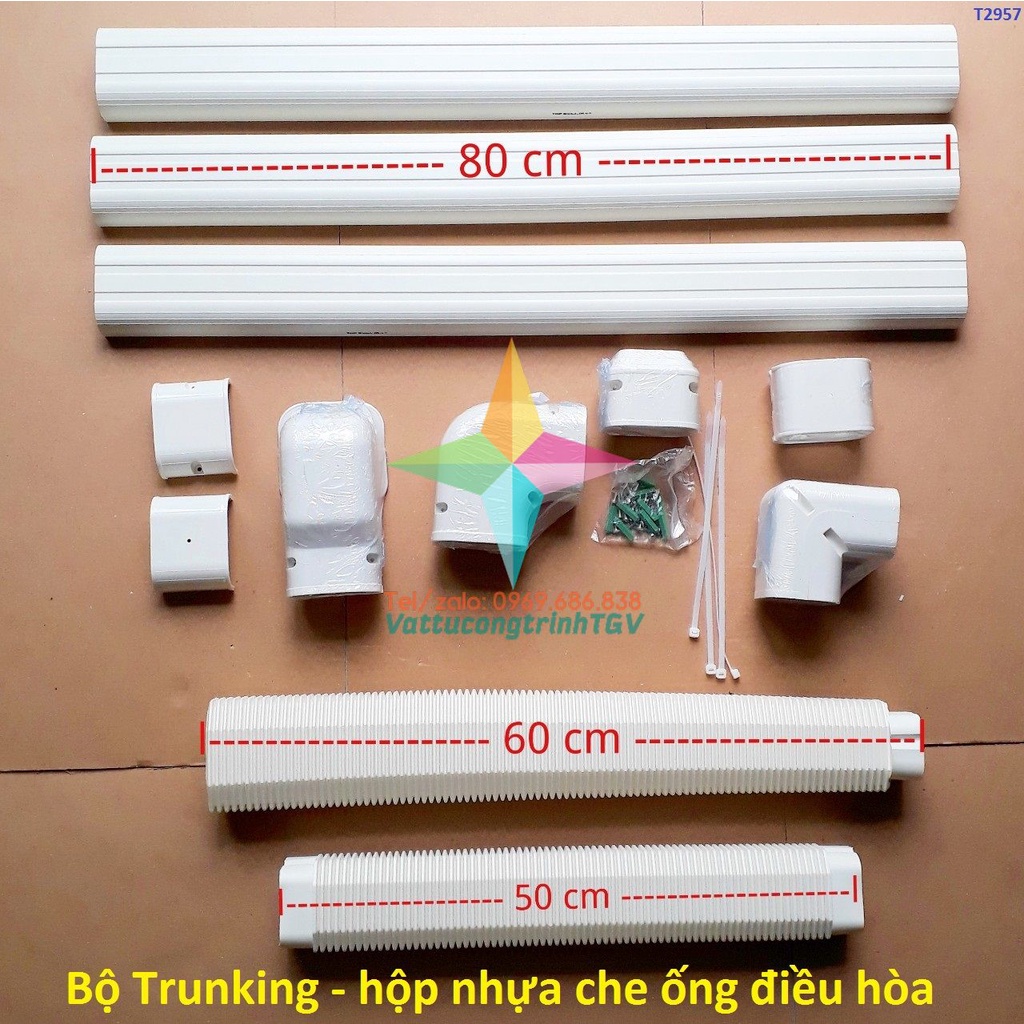 Bộ Trunking 75mm – Hộp nhựa bao che ống đồng điều hòa