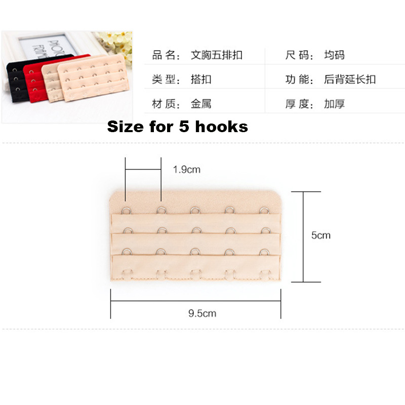 Miếng nối dài áo ngực gồm 5-6 móc 3 hàng