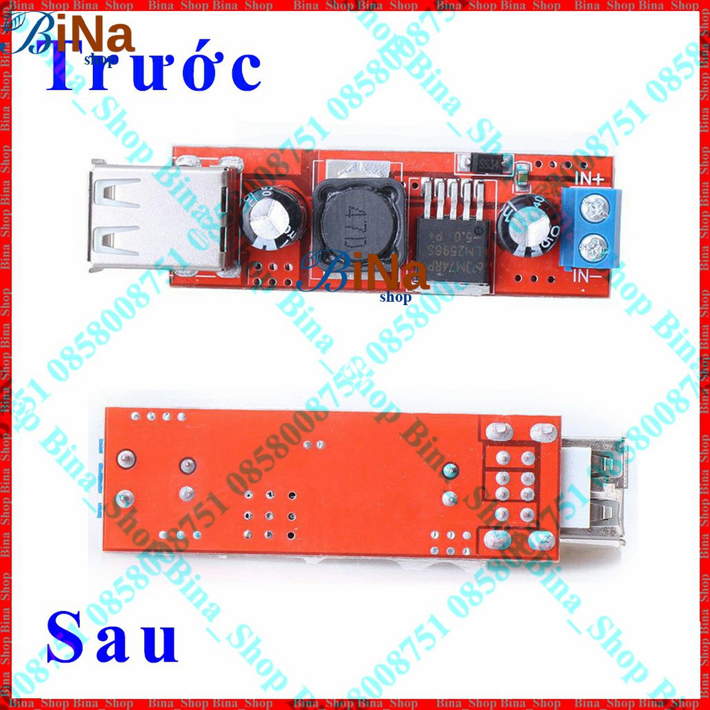 Mạch hạ áp 9~36V xuống 5V chế sạc dự phòng