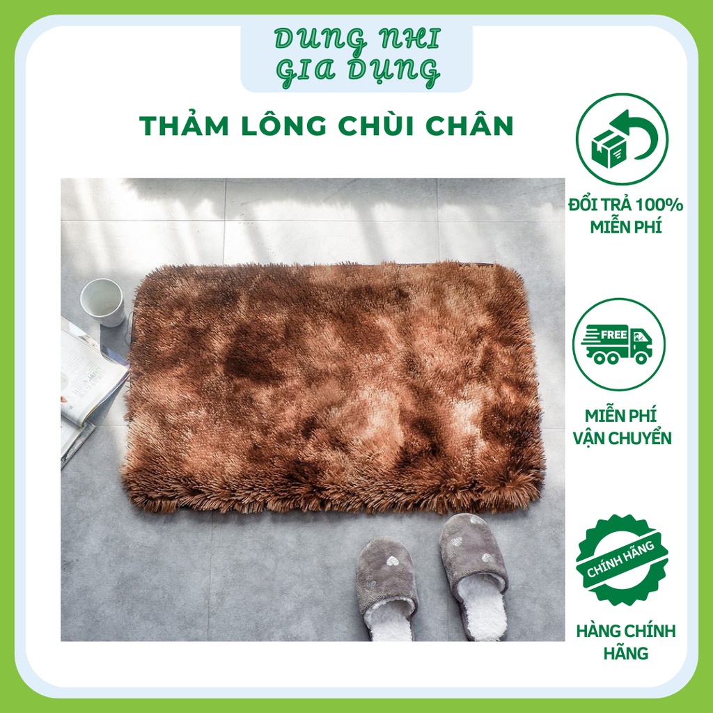 Thảm Lau Chân Lông Xù Sợi Lông Mềm Mịn Kích Thước 46X60cm Thảm Chùi Chân Cao Cấp Siêu Thấm Hút