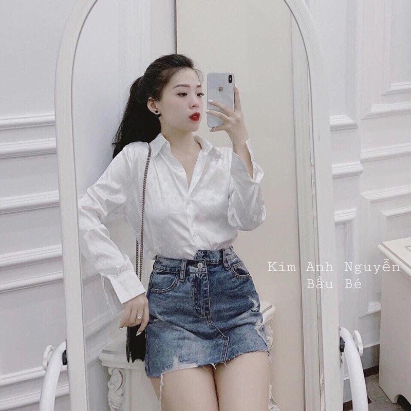 ❌Áo Sơ Mi lụa eo vì Sang trọng free size dưới 65kg