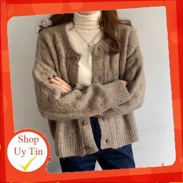 Áo Khoác Cardigan Dệt Kim Cổ Tròn Dáng Rộng Phong Cách Hàn Quốc Liên hệ mu